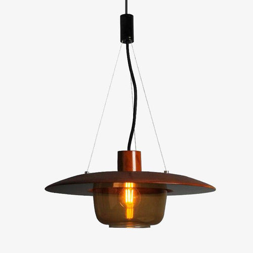 Suspension LED design en bois et verre Glass