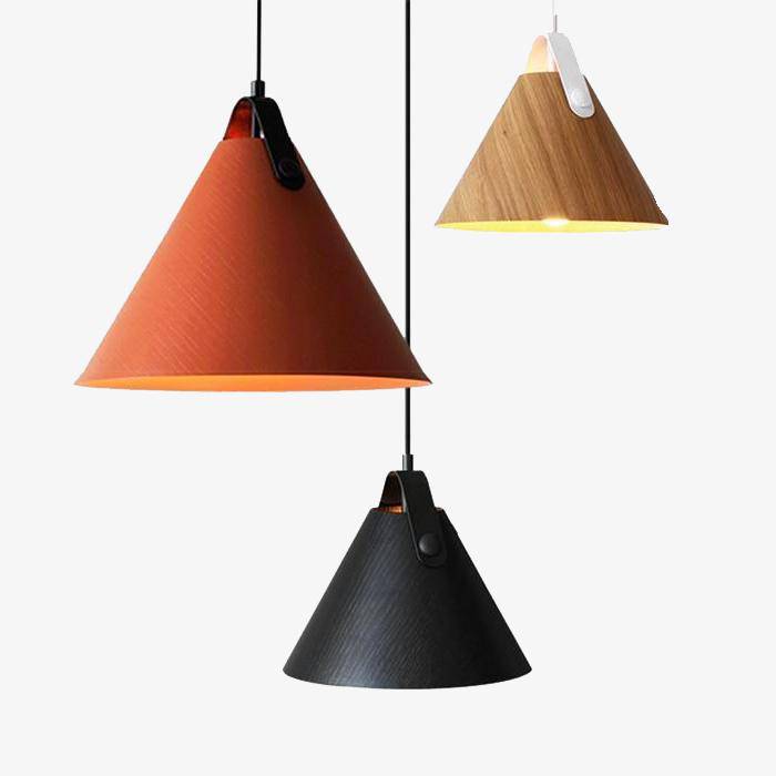 Suspension LED en bois et métal coloré Hanging