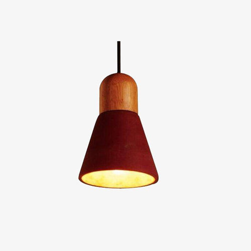 Suspension moderne LED en bois et ciment coloré Loft