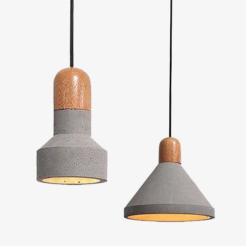Suspension scandinave en bois et ciment Loft