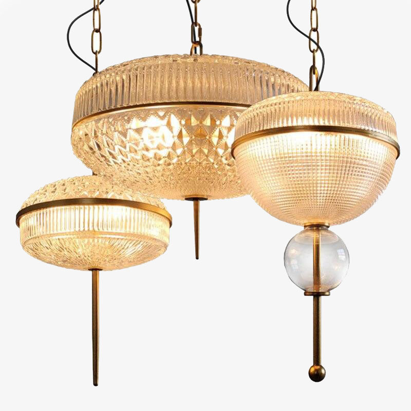 Suspension vintage style oriental en verre Helia
