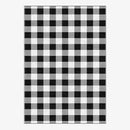 Tapis rectangle à quadrillage noir et blanc