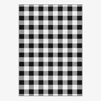 Tapis rectangle à quadrillage noir et blanc