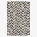 Tapis rectangle scandinave à formes géométriques marrons en polyester Large A